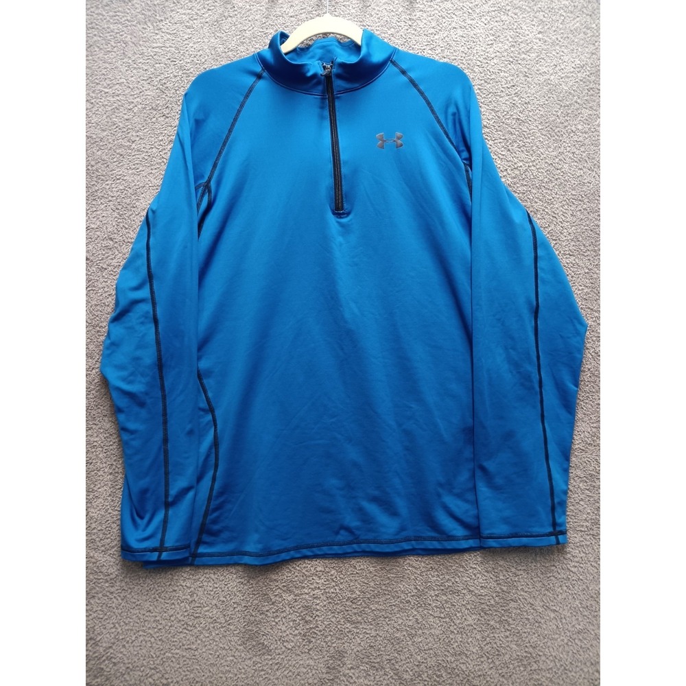 Under Armour ColdGear 1/4 Zip Pullover Men's 2XL Blue Loose Fit